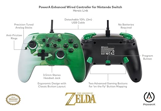 PowerA Enhanced Wired Controller for Nintendo Switch - Heroic Link PowerA Enhanced Wired Controller for Nintendo Switch - Heroic Link